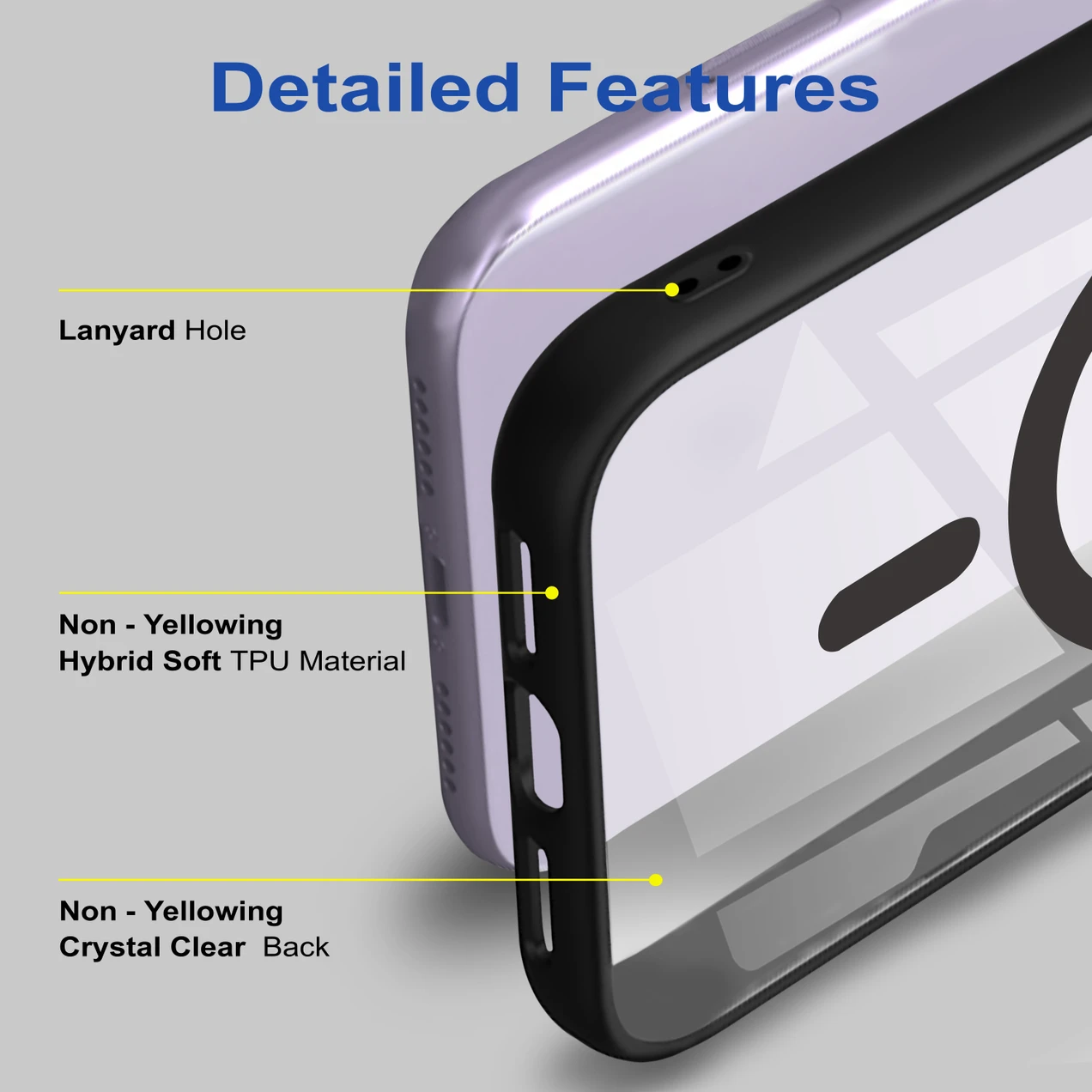 iPhone16 Pro 16 Pro max MagSafe Case Anti Yellow Black Border - Image 2